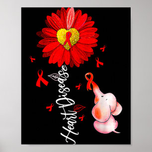 Poster Tournesol Cœur Guerrier Éléphant Rouge Maladie Car