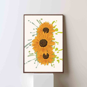 Poster tournesol coloré