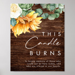 Poster Tournesol Country Bold   Bois Cette Bougie Brûle