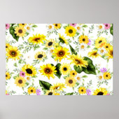 Poster Tournesol d'aquarelle 7 (Devant)