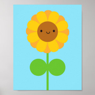 Poster Tournesol de Kawaii