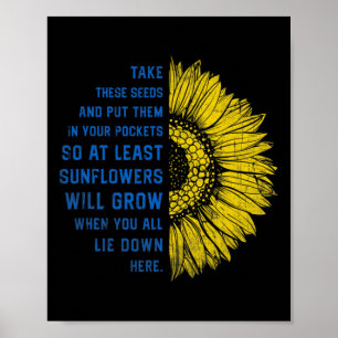 Poster Tournesol Drapeau Ukraine Prenez Ces Graines