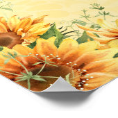 Poster Tournesol Elegant Watercolor Retraite Party (Coin)