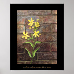 Poster Tournesol en bois Imprimer