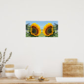 Poster Tournesol En Miroir Soleil Abstrait (Cuisine)