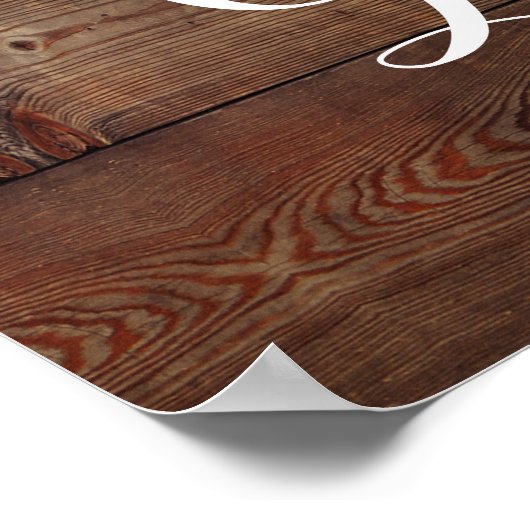 Poster Tournesol et Rose Rustique Mariage SIgn (Coin)