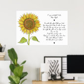 Poster Tournesol et Script Poème d'appréciation pour ense (Bureau à domicile)
