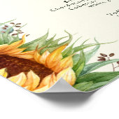 Poster Tournesol Fleur de pays clair Mariage jaune Boisso (Coin)