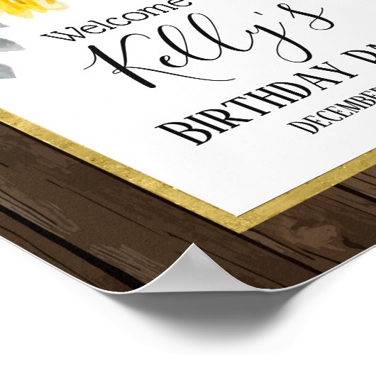 Poster tournesol, fleurs, floral, panneau de bienvenue (Coin)