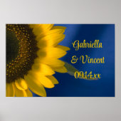 Poster Tournesol jaune sur Mariage bleu (Devant)