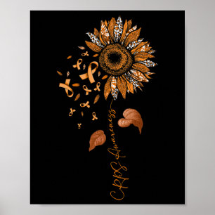 Poster Tournesol Leopard Crêtes Sensibilisation Orange Ri