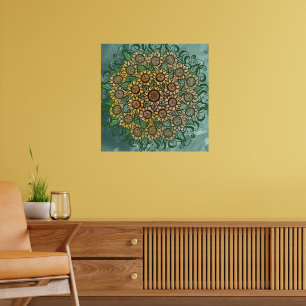 Poster Tournesol Mandala Nature Lover Tournesols Floral