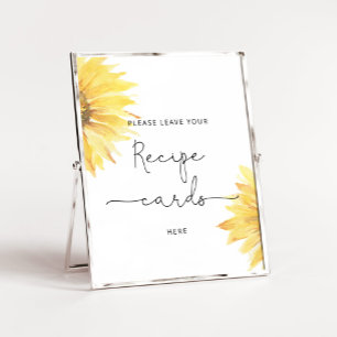 Poster Tournesol minimaliste laissez votre carte de recet