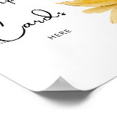 Poster Tournesol minimaliste laissez votre carte de recet (Coin)