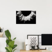 Poster Tournesol noir et blanc (Bureau à domicile)