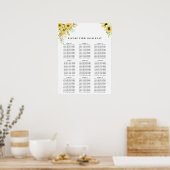 Poster Tournesol Or Géométrique Rustique Mariage élégant (Cuisine)