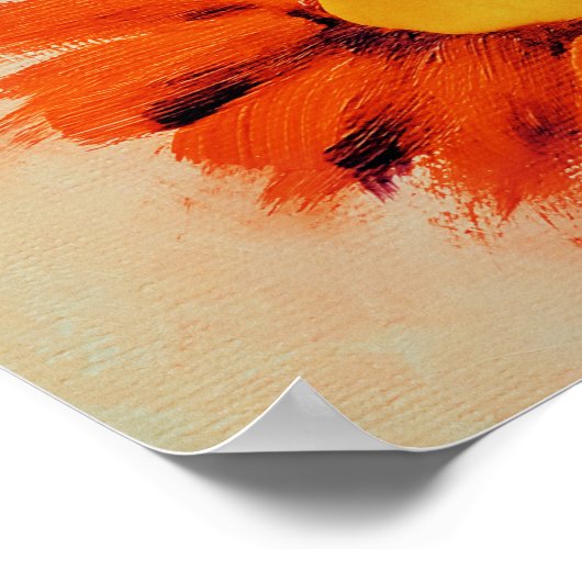 Poster Tournesol orange vif (Coin)