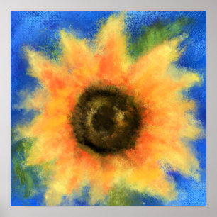 Poster Tournesol - Peinture artistique originale abstrait