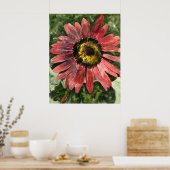 Poster Tournesol rouge 5 aquarelle peinture Imprimer/post (Cuisine)