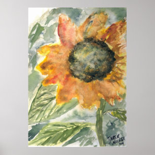 Poster tournesol rustique