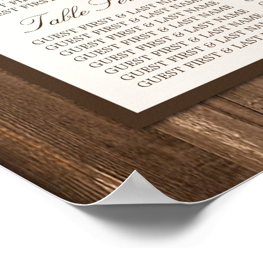 Poster Tournesol rustique et Mariage de bois Brown (Coin)