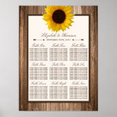 Poster Tournesol rustique et Mariage de bois Brown (Devant)
