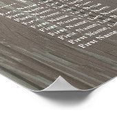 Poster Tournesol Rustique Mariage Carte de siège (Coin)