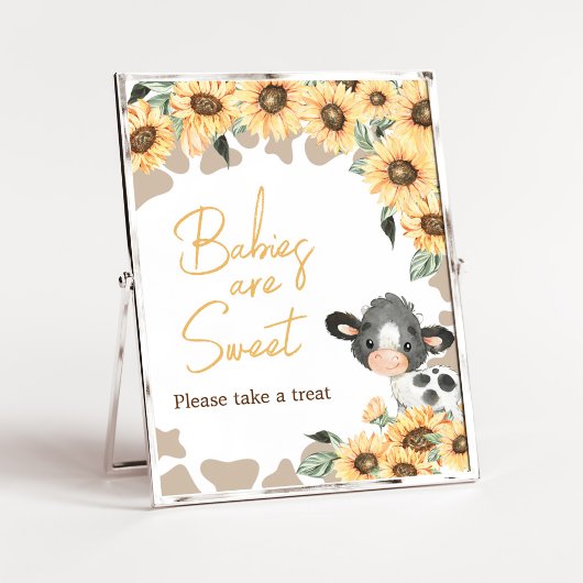 Poster Tournesol Saint Vache Baby shower Les bébés sont d