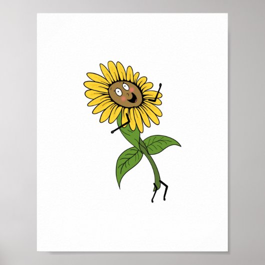 Poster Tournesol, thème floral (Devant)