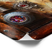 Poster Tournesol Tiré Coeur Série Steampunk (Coin)