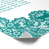 Poster Tournesol Turquoise Rustique Chic Graphique 12 (Coin)