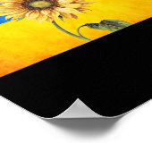 Poster Tournesol Ukraine Drapeau ukrainien Vintage stand  (Coin)