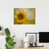 Poster Tournesol unique sur le pâturage de tournesol (Bureau à domicile)