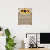 Poster Tournesol Vintage Burlap Mariage Siège Graphique 8 (Bureau à domicile)