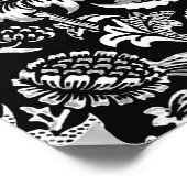 Poster Tournesols Art Nouveau, noir, blanc et gris (Coin)