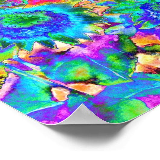 Poster Tournesols bleus rétro (Coin)