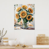 Poster Tournesols dans un vase (Cuisine)