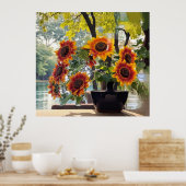 Poster Tournesols dans un vase (Cuisine)