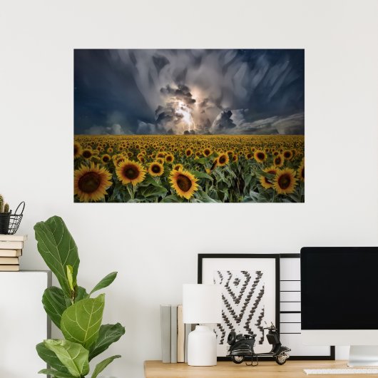 Poster Tournesols Dans Une Tempête (Bureau à domicile)