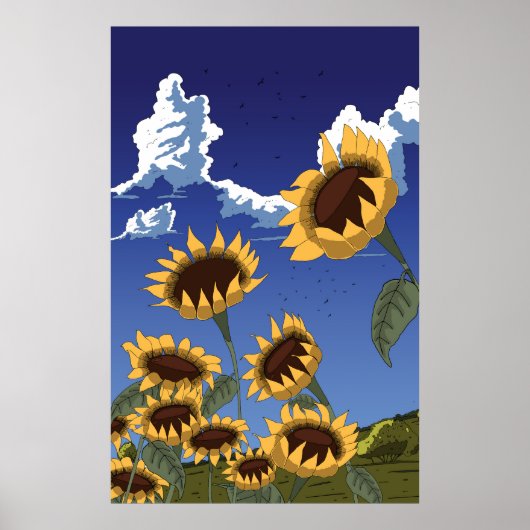 Poster Tournesols en été (Devant)