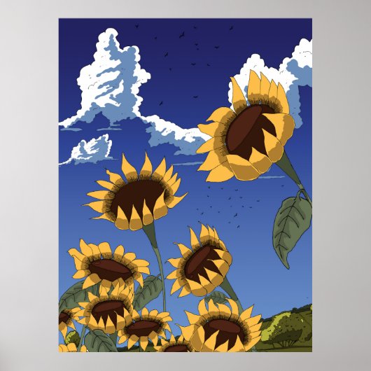 Poster Tournesols en été (Devant)