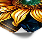 Poster Tournesols et éléments de cadre décoratifs (Coin)