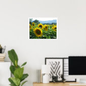 Poster Tournesols et montagnes (Bureau à domicile)