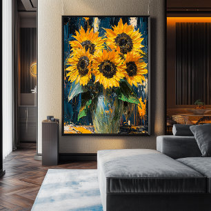 Poster Tournesols Expressionnistes – Art Contemporain Aud