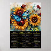 Poster Tournesols, Papillon et coccinelles (Devant)