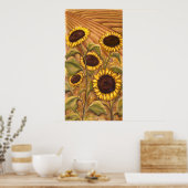 Poster Tournesols Peinture des imprimés d'art paysager ca (Cuisine)