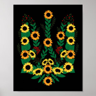 Poster Tournesols ukrainiens formant les armoiries de l'U