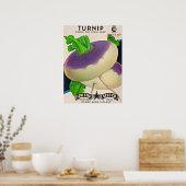 Poster Tournips de paquets de semences des années 1950 (Cuisine)