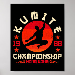 Poster Tournoi Kumite vintage Retro Funny Karate Viral