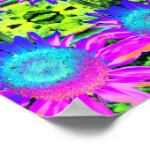 Poster Tournsoleil abstraits bleus, fleurs mandala (Coin)